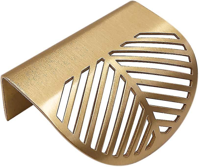 4pcs Leaf Shape Cupboard Drawer Cupboard Door Brass Gold Furniture Handles Pulls Kitchen Door Drawer Pull Knobs