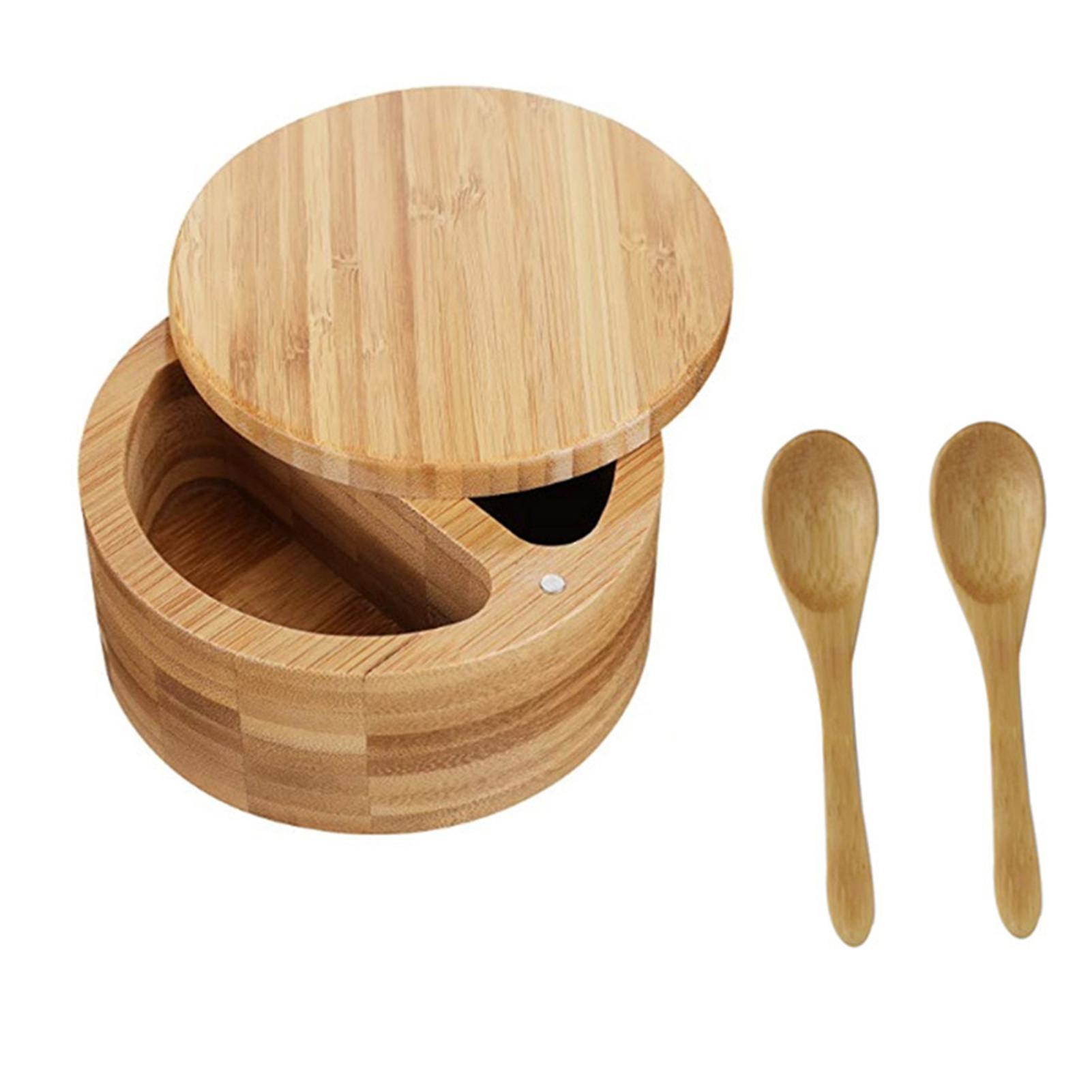 2-in-1 Round Double Grid Salt And Pepper Container Split Spice Box Salt And Pepper Box With Magnetic