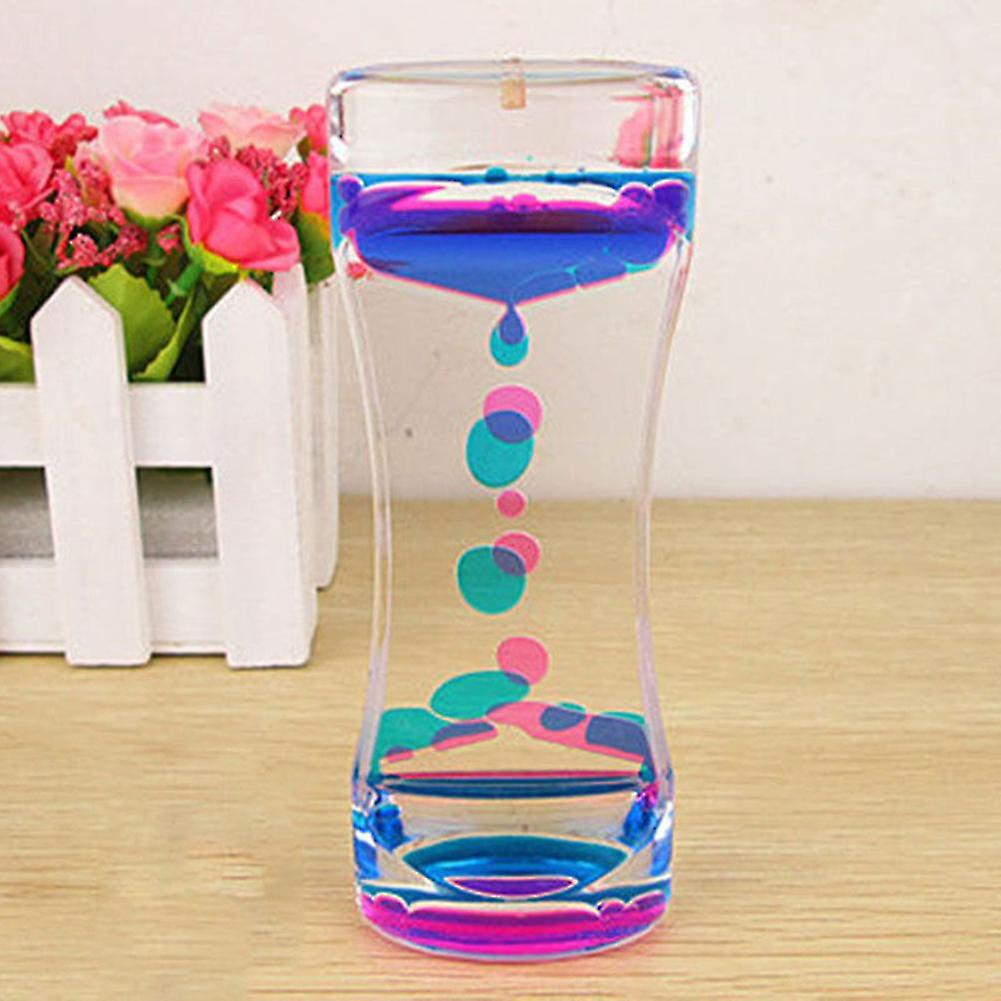 Double Colors Oil Hourglass Liquid Timer Floating Motion Bubbles Sand