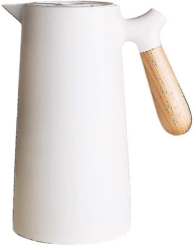 Thermos Pot Double Layer Thermal Insulation Kettle Glass Liner Coffee Pot With Wood Handle 1000ml-YUHAO