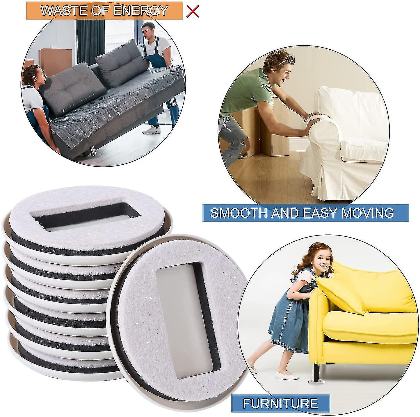 Furniture Cups Furniture Sliders For Carpet Surfaces, Reusable Furniture Gliders For Sofas Beds Chai