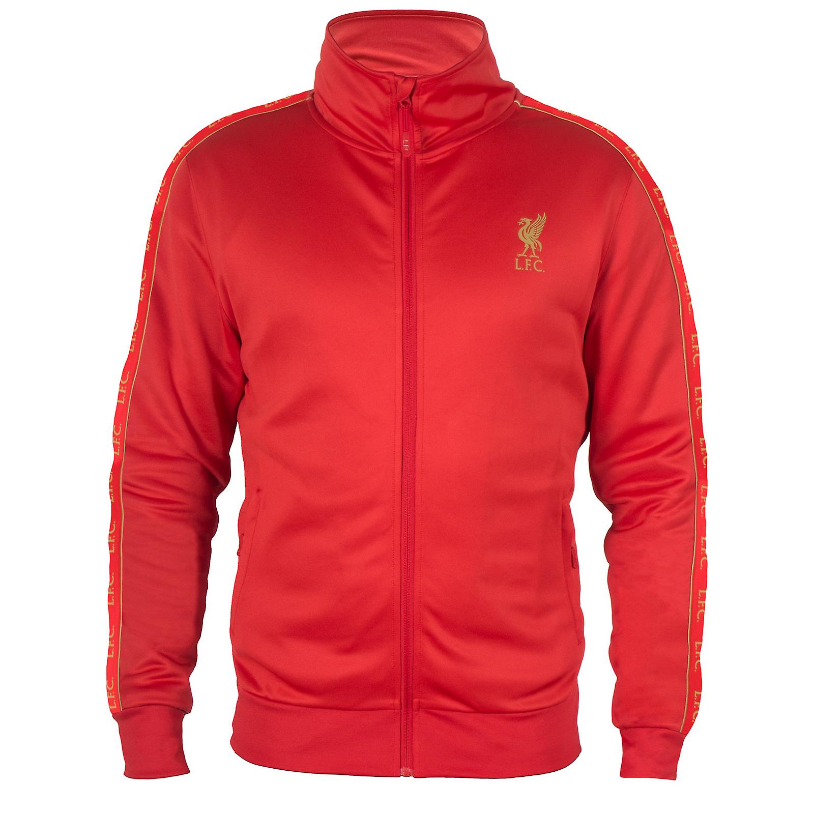 Red LFC, XL) Liverpool FC Official Football Gift Mens Retro Track Top Jacket On