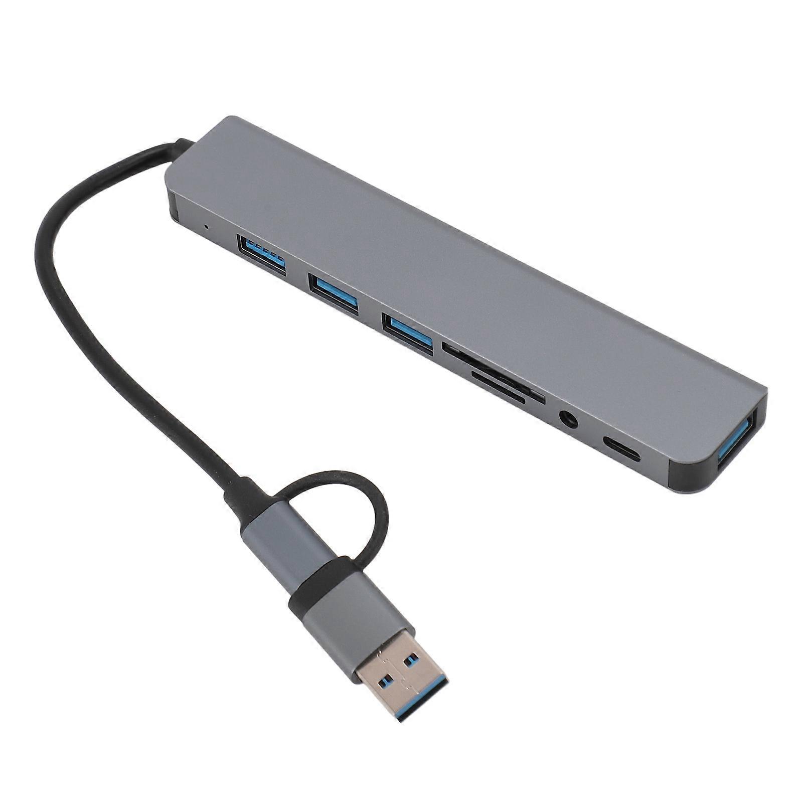 8 في 1 USB C Hub قارئ بطاقة متعدد الوظائف USB 3.0 محطة إرساء للهاتف اللوحي