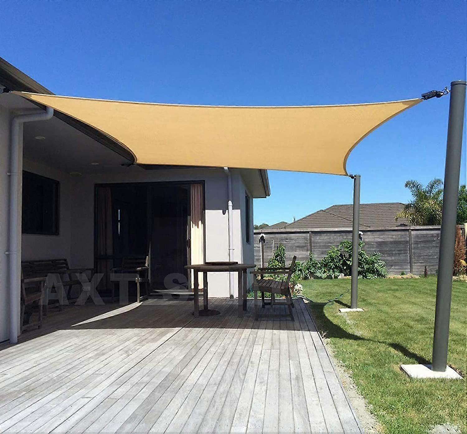 Waterproof Rectangular Shade Sail 2x3m, Water-Resistant PES Shade Cloth, Rectangular Shade Net 3x2m,