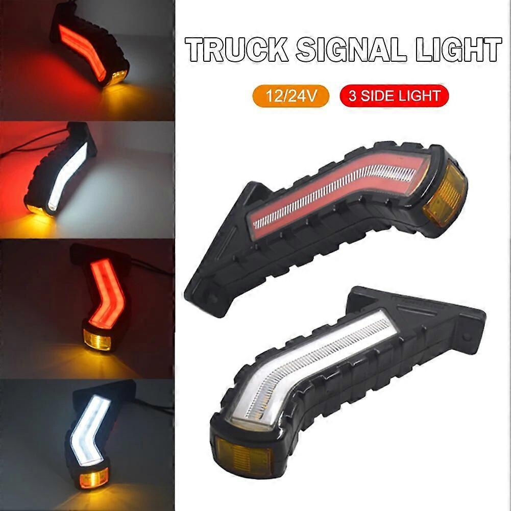 2pcs LED Side Marker Lights Flowing Turn Signals Lamp Universal For Cars SUV Vans Lorry Rvs Bus Boat Trailer Truck 12V 24V ST1M065