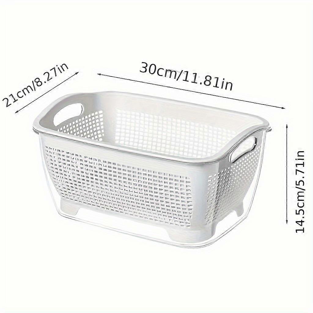 Modern Hanging Double Layer Drain Basket, Large Capacity Thickened Plastic Kitchen Strainer for Washing Vegetables, Fruits, and Dishes - Food Grade Co