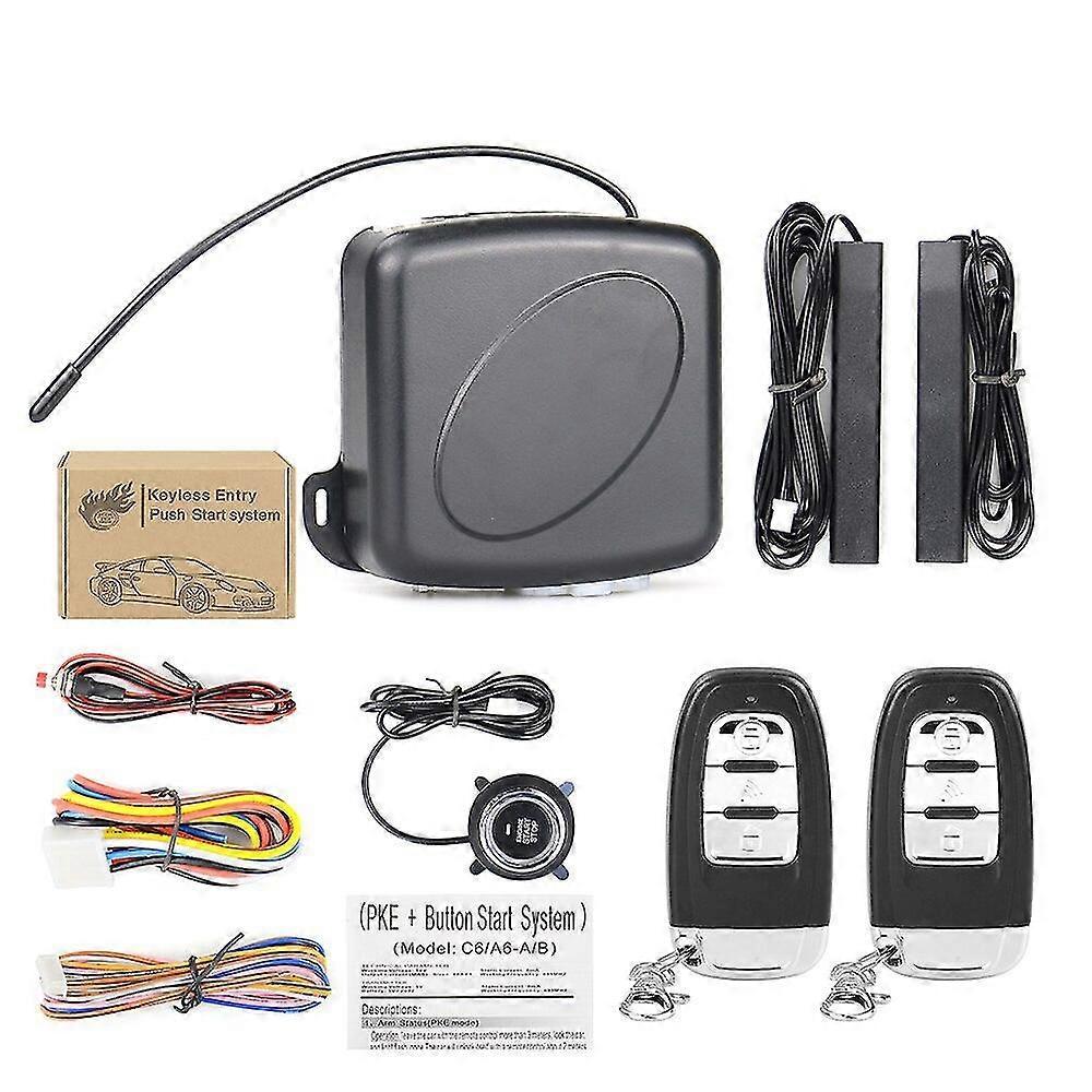 High quality automatic keyless entry system car start and stop buttons keychain kit central door lock with remote control