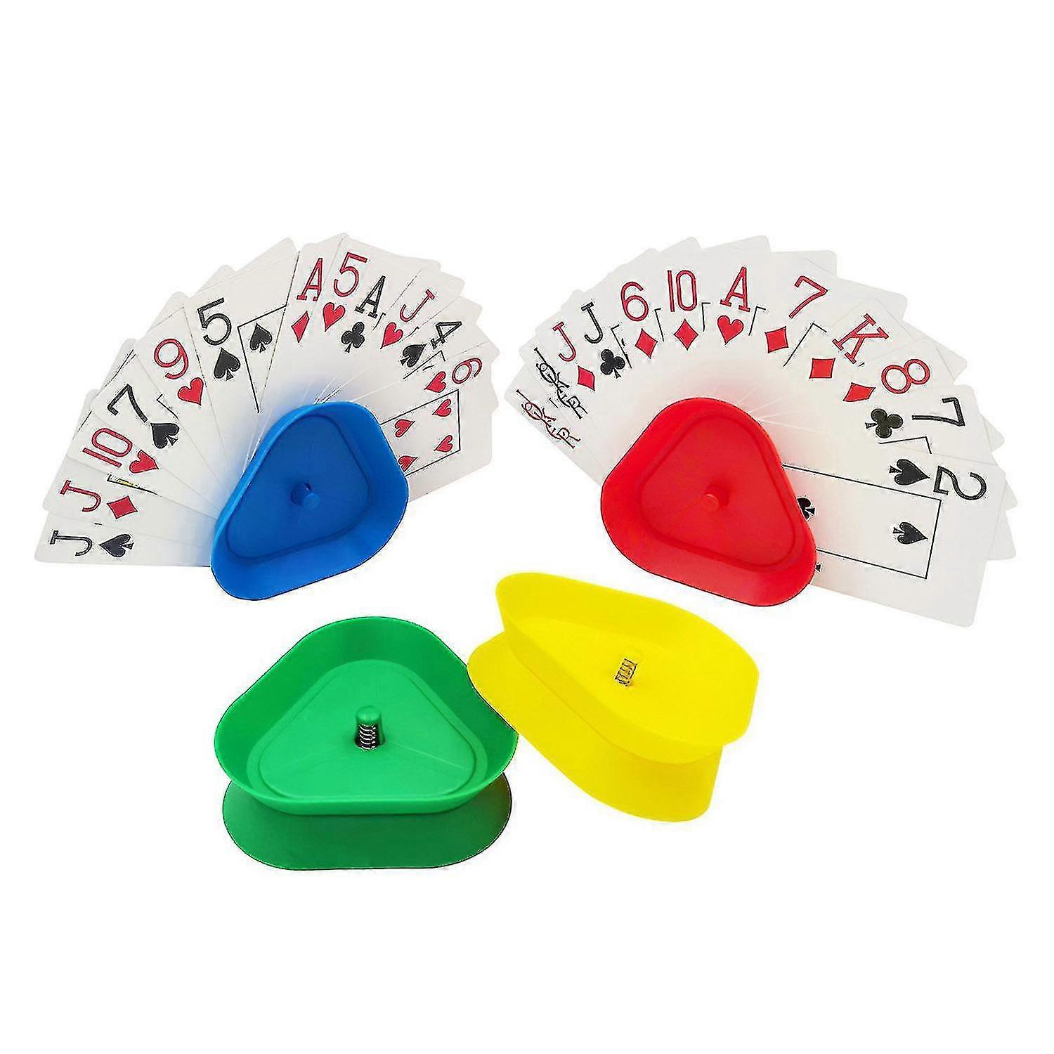 Set mit 4 Spielkartenhaltern aus Kunststoff