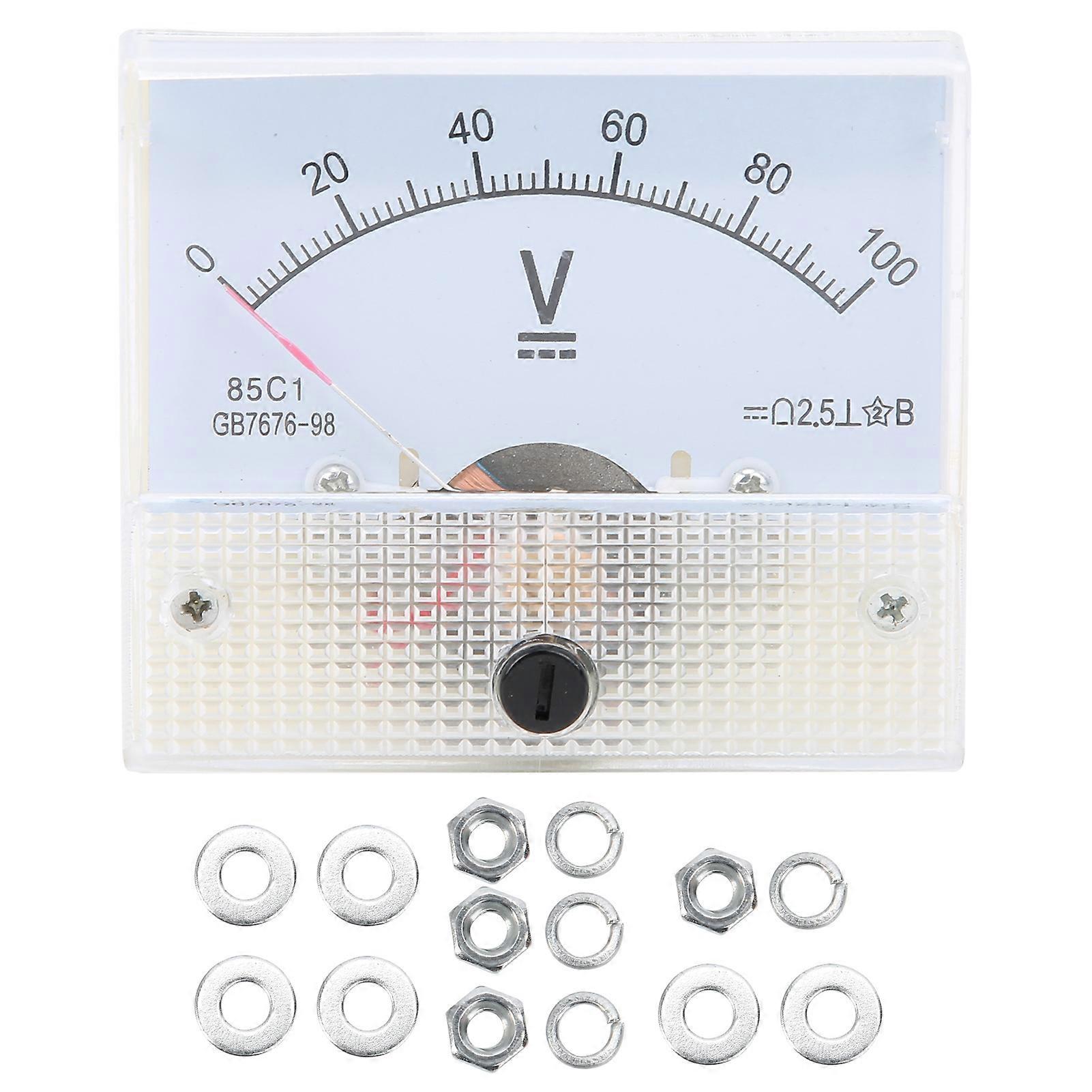 Pointer DC Voltmeter Panel Volt Spændingsmåler Måleinstrument 85C1 DC 0~100V