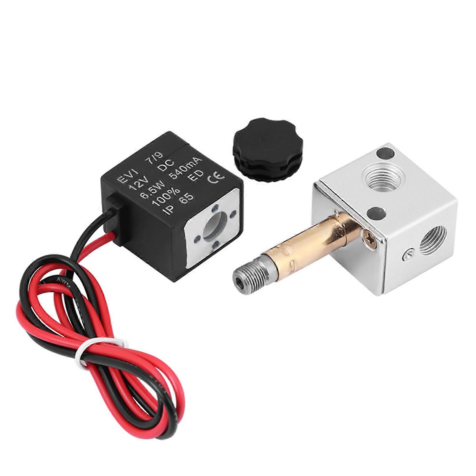 3V1-06 3 Way 2 Position 1/8" BSP Normally Closed Pneumatic Solenoid Air Valve( DC 12V)