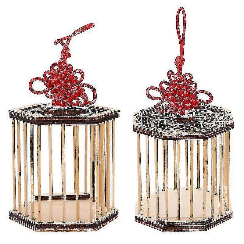 2pcs Wooden Grasshopper Cage