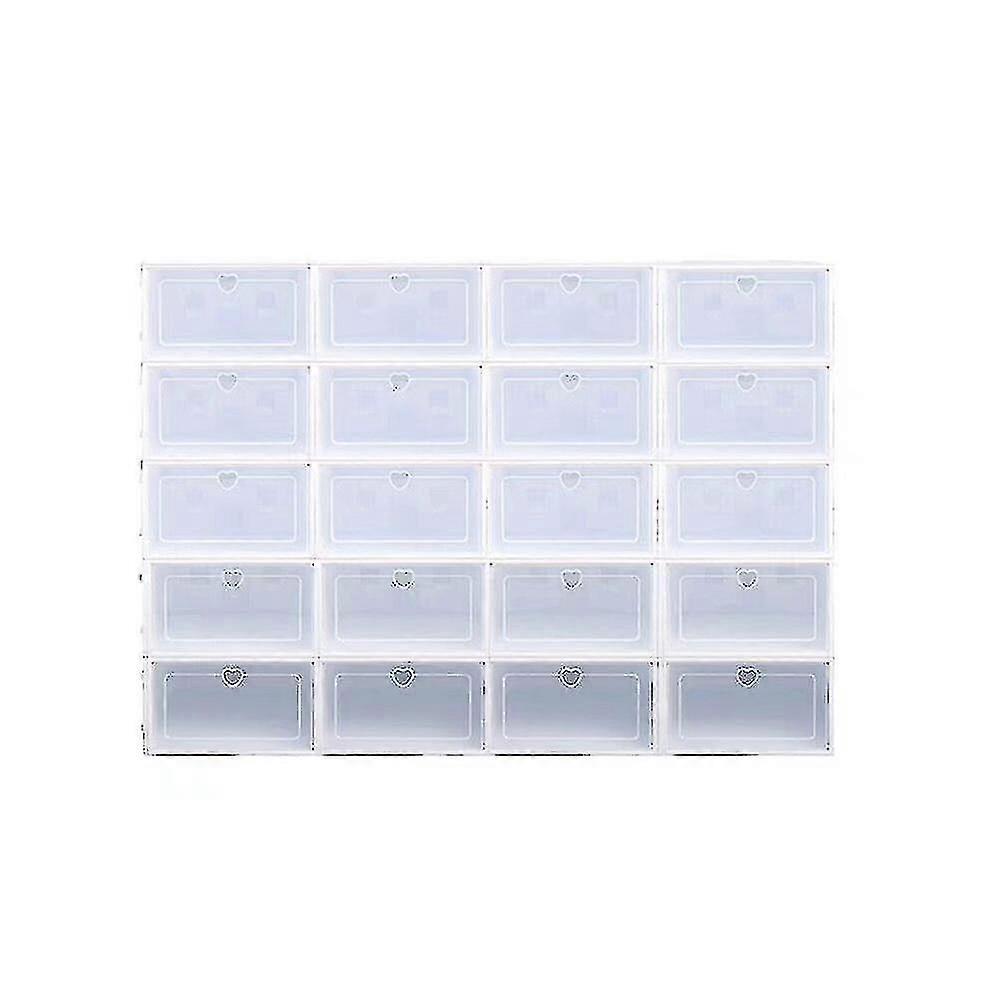 20 Plastic Transparent Shoe Boxes Stackable