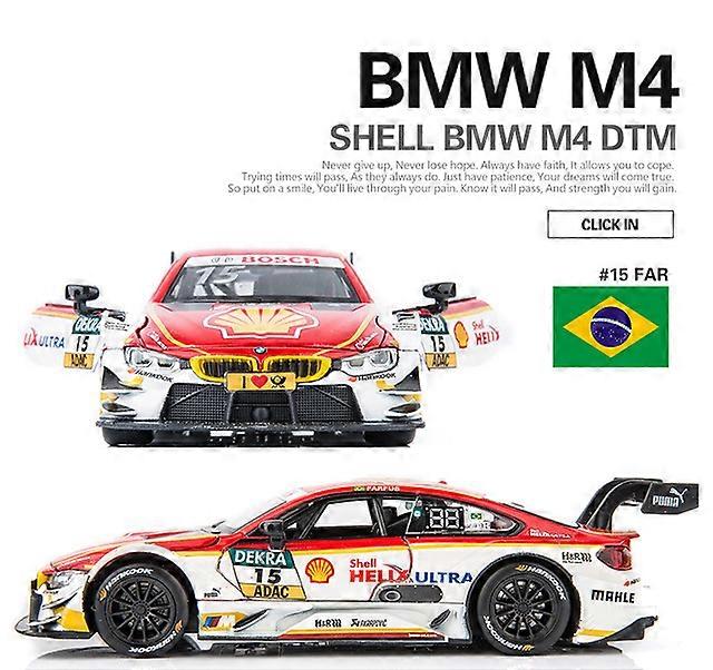 1/32 M4 DTM Racing Car Model Toy Alloy Diecast with Sound Light Pull Back Model Car Collection Toys for Boys Holiday Gifts