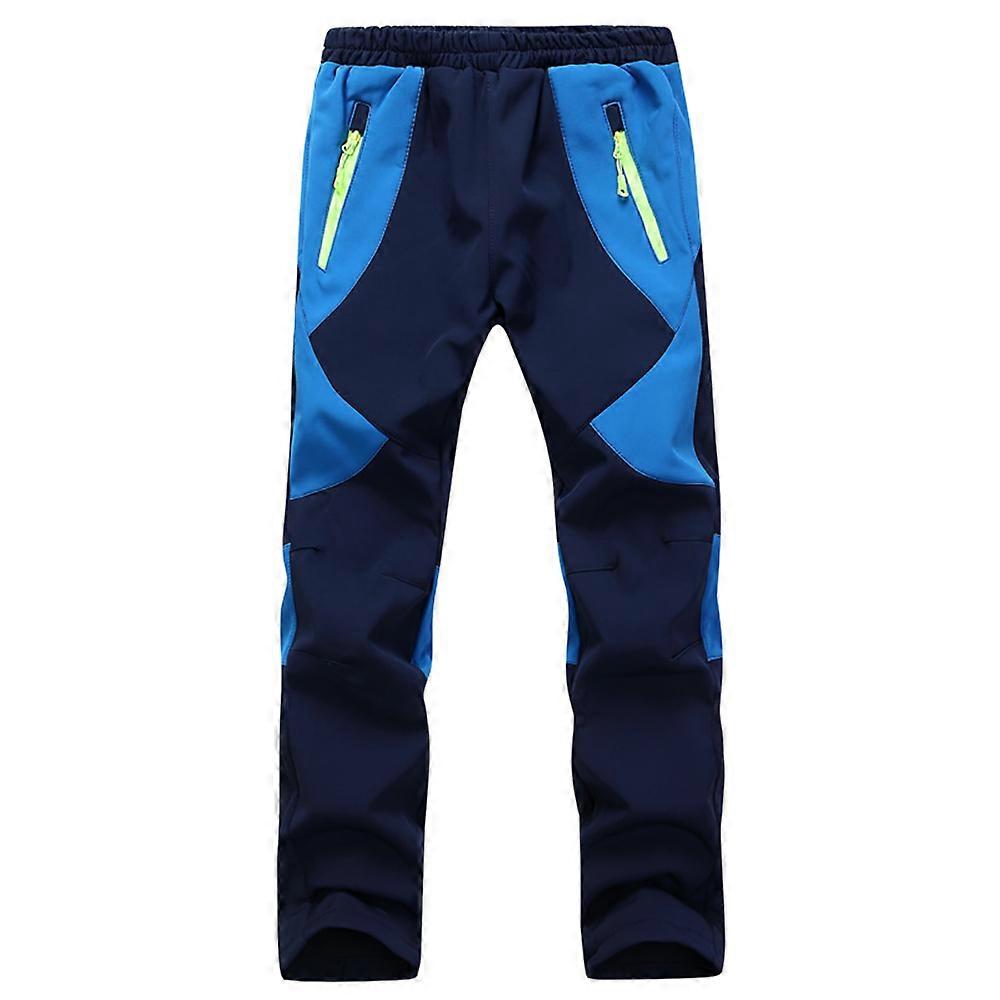 Barn Fodrade Byxor Softshell Byxor Vindtät Vattenavvisande Andningsbar Varm Utomhus Byxor Skidbyxor (XXL)
