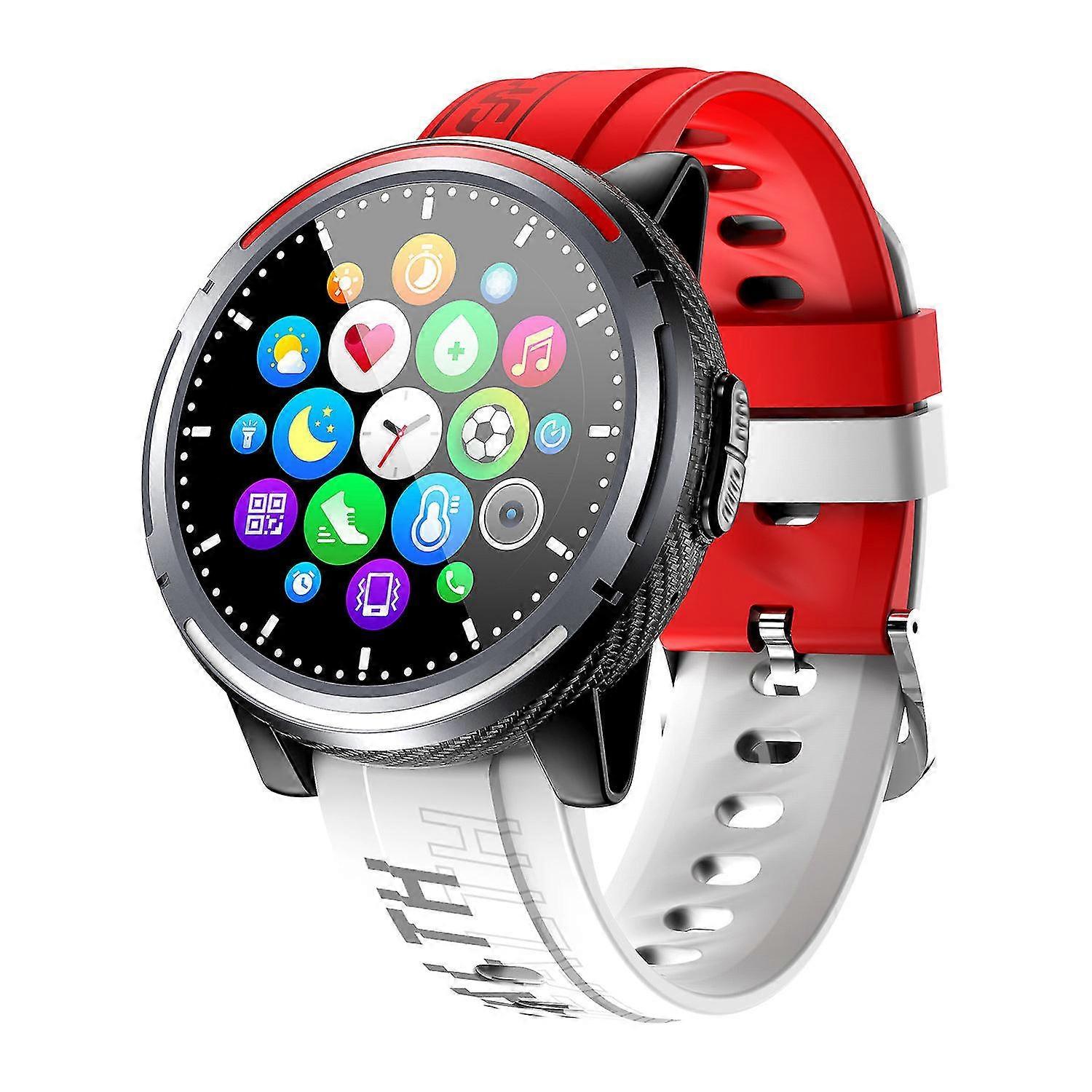 Smart Watch for Men Bluetooth Call HD Display IP67 Waterproof Multi Language Sport for Android IOS-Red
