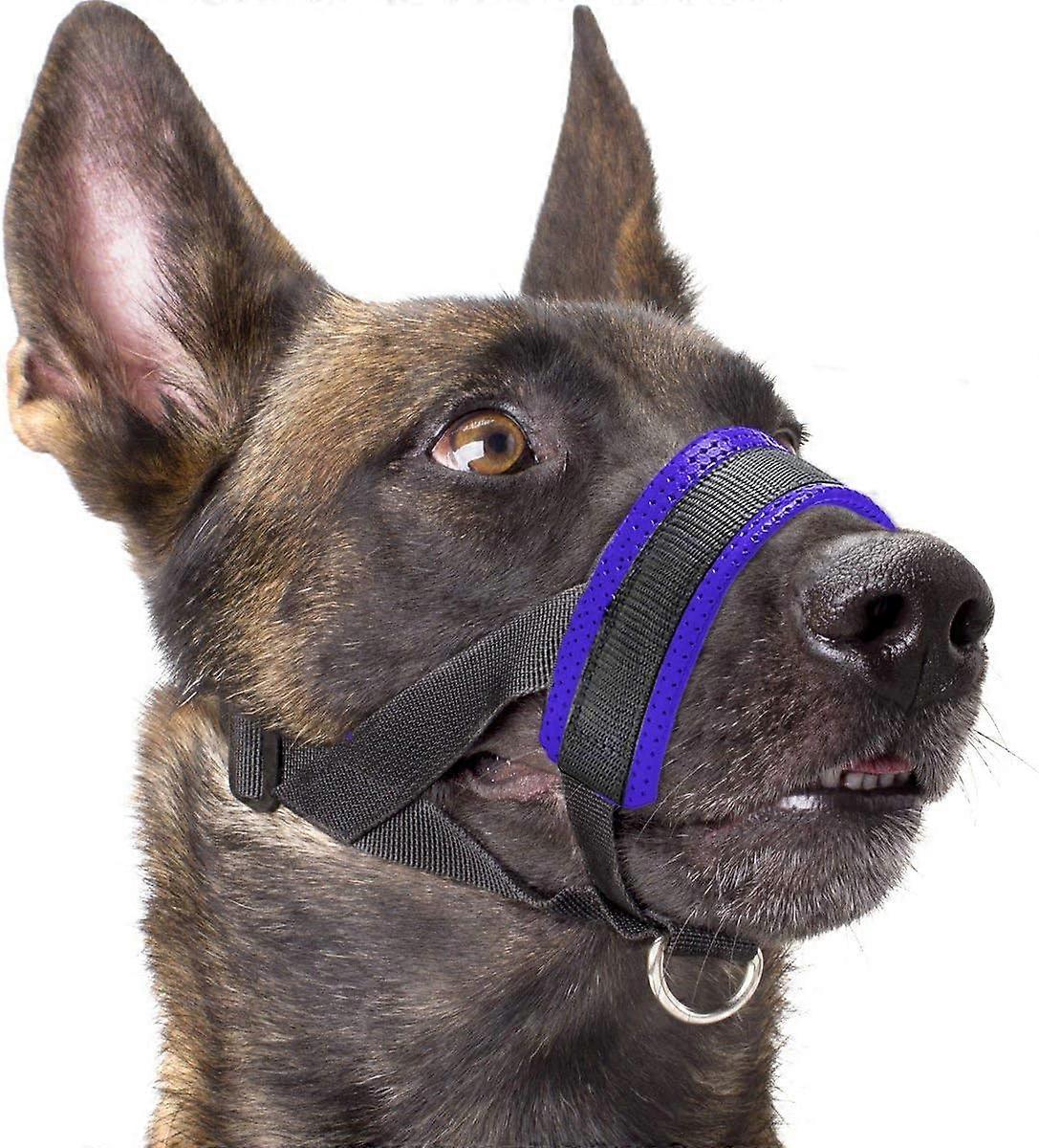 Dog Muzzle Nylon Soft Padding, Adjustable Loop, Black