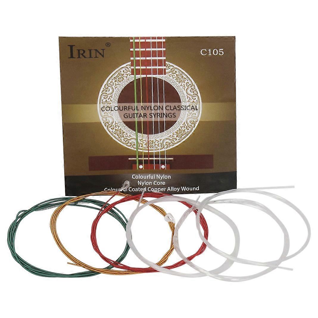C105 Rainbow Guitar Strings Nylon Core Colorful Coated Copper Alloy Wound for Acoustic Classical G