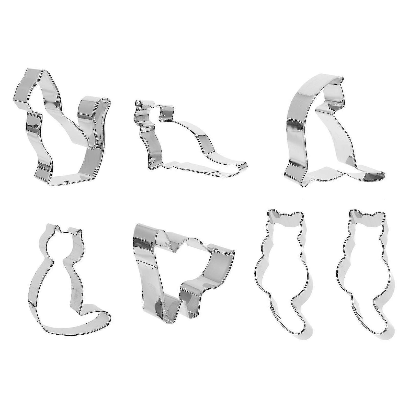 7pcs Cat Biscuit Cutters Cat Shape Biscuit Mold Cookie Mold (random Style)