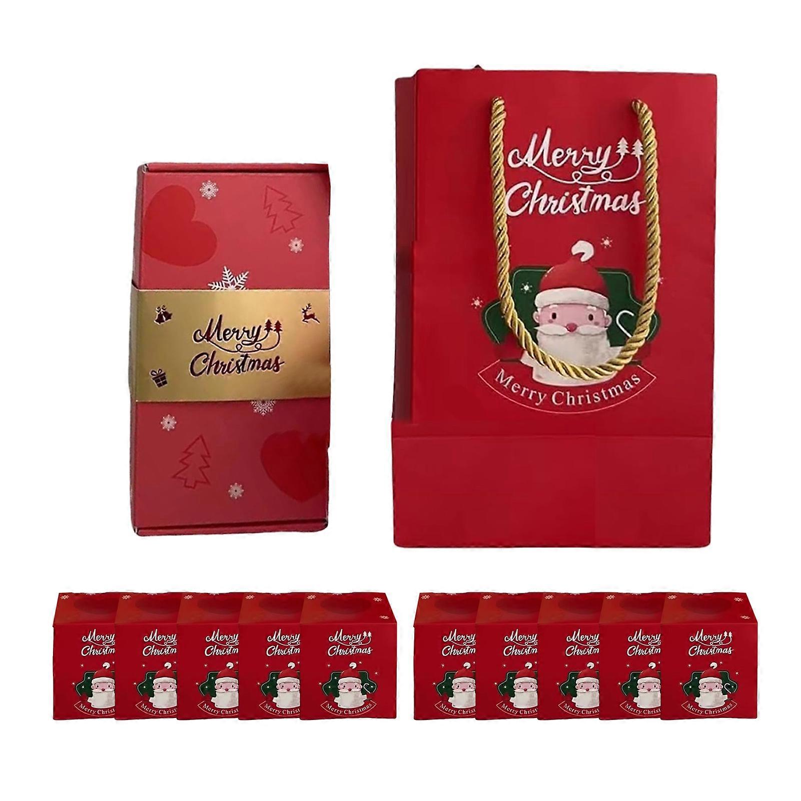 1 készlet karácsonyi visszapattanás ajándékdoboz táska vastag papír újrafelhasználható összecsukható pénz ajándékcsomagoló doboz kézitáska készlet parti kellékek Qinghai