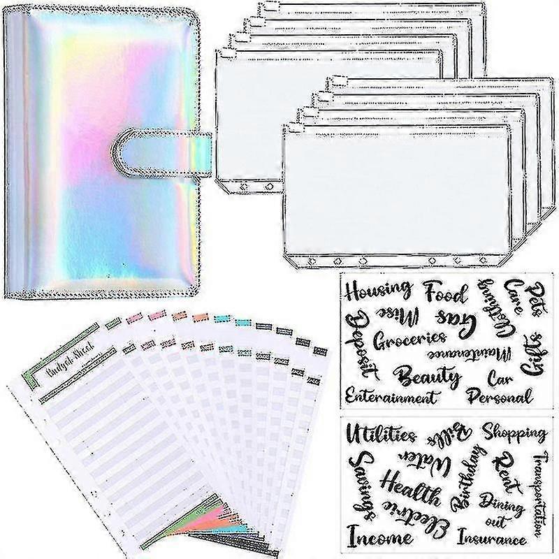 A6 Binder Budget Planner Notebook Covers Folder Size 6 Hole Pockets Plastic Zipper Money Saving