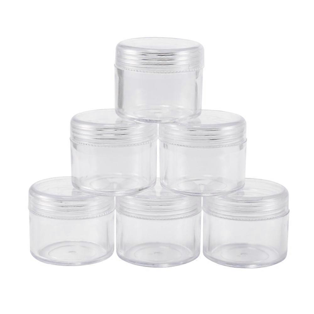 6pc Plastic Bead Containers Round about 3.9cm in diameter 3.3cm high Capacity: 15ml 0.5 fl. oz