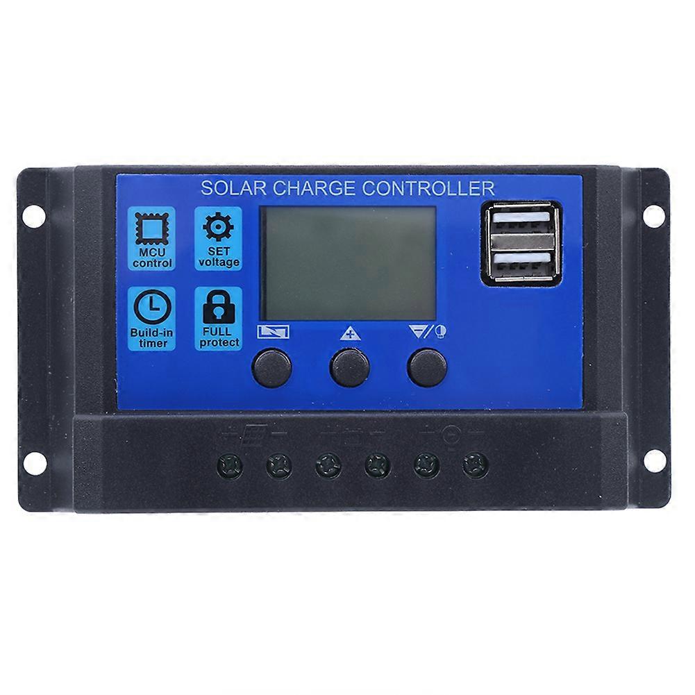 Solar Panel Controller LCD Display Battery Charge Control Dual USB Output 12V/24V 20A