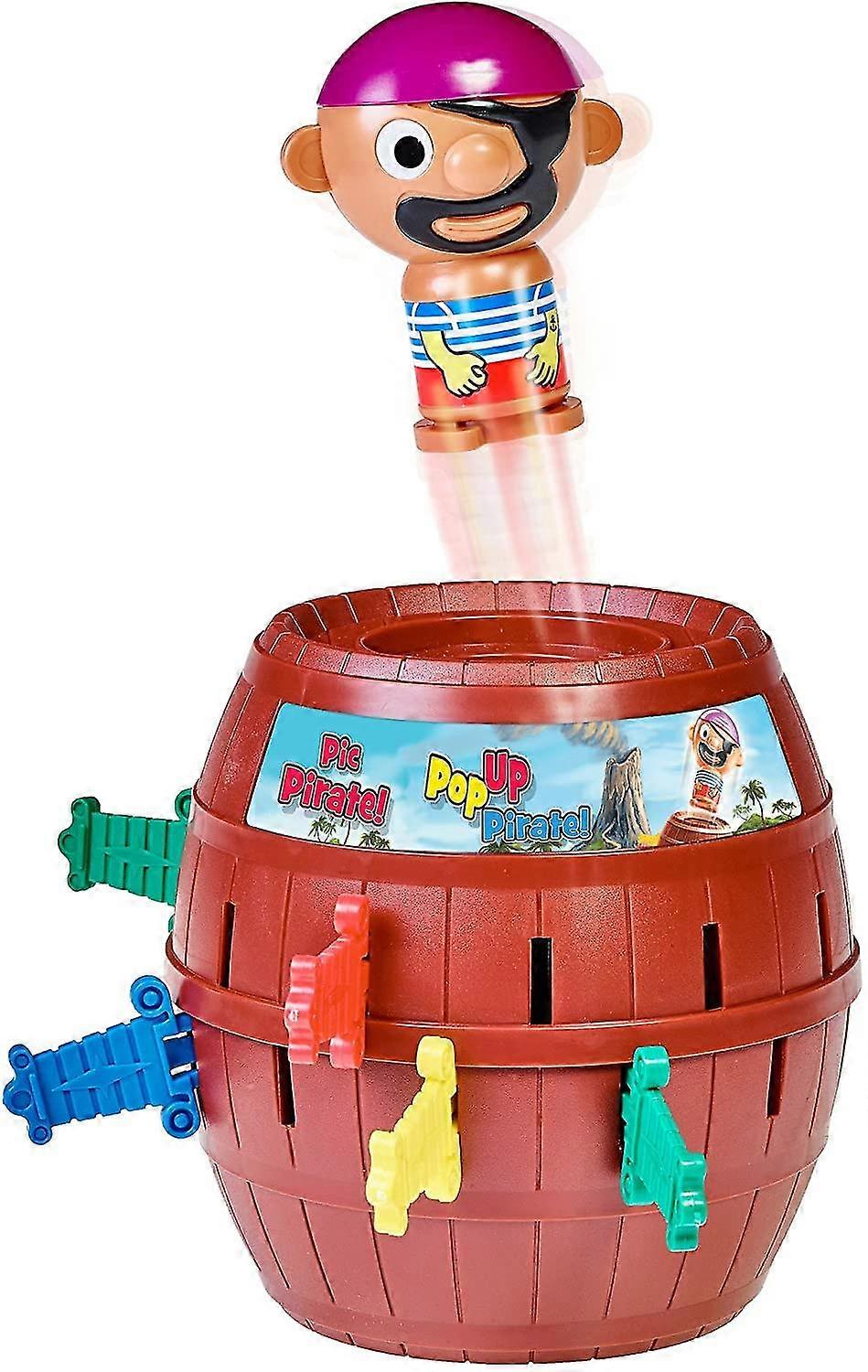 Pop Up Pirate Classic Children's Action Board Game Toy, Wood-choc Brown