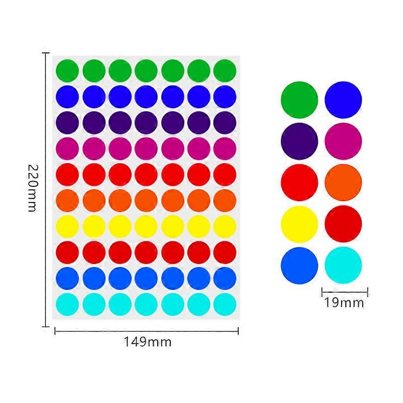 700PCS Dot Stickers 3/4 Inch Circle Color Coding Labels 10 Assorted Removable Dot Stickers for Offices Classrooms Marking