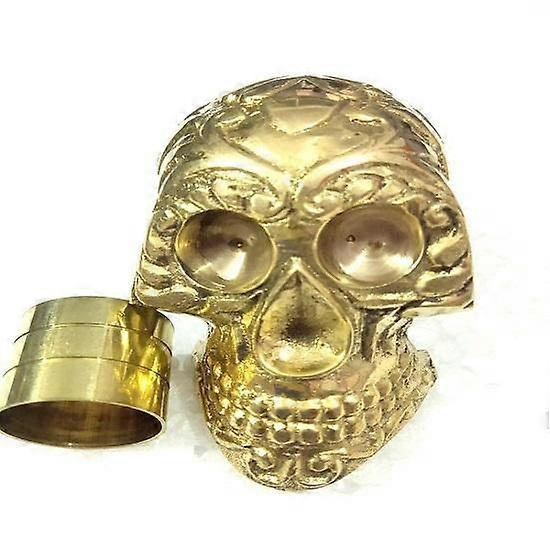 Messing Skull Solid Head Håndtak For Walking Stick Canes Gaver