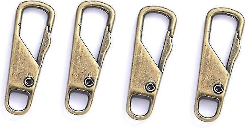 Metal Zipper Pulls Replacement, Zipper Pull For Suitcase Luggage Jacket Backpacks Boot (bronze 4pcs)