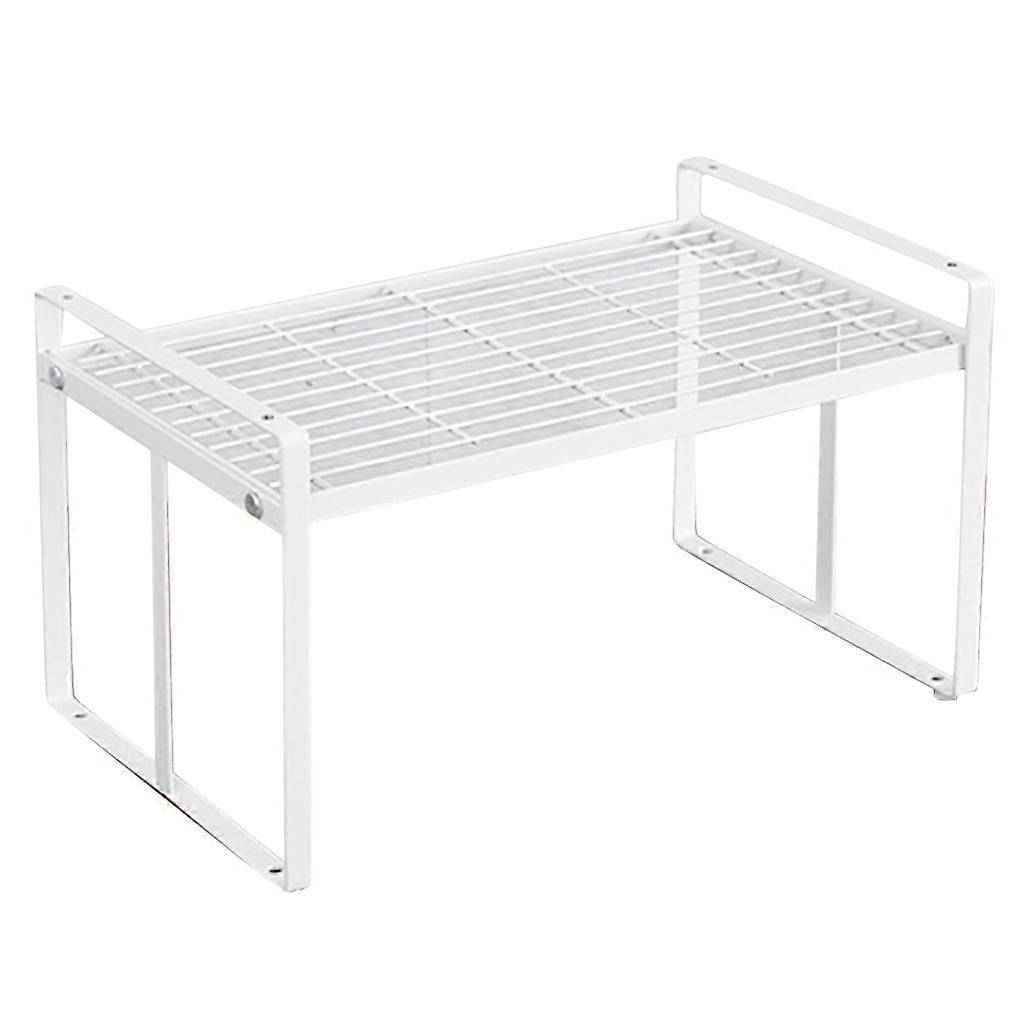 Wide Shelf Organizer Stackable Countertop Shelf Space Saving Organizer for Cupboard Cabinet and Kit