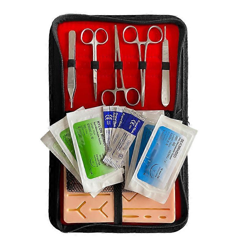 Medical Skin Suture Set Training Kit Surgical Practice Model Silicone Training Pad Needle Scissors Teaching Resource Kit