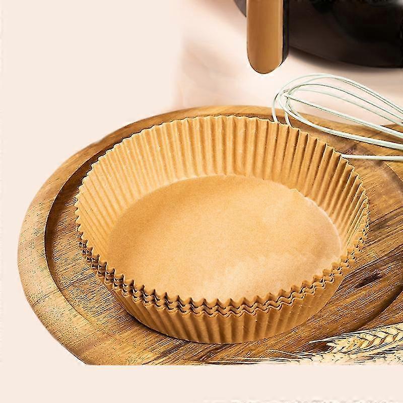 Special Paper For Air Frying Pan Baking Oil Absorbing Paper Silicone Paper Non Stick Frying Pan Pad Paper - 20cm * 4.5 Primary Color [30 Sheets]