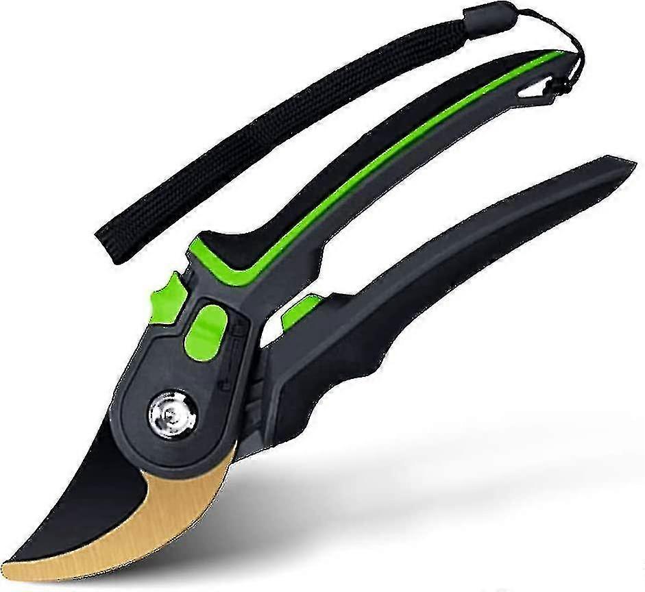 Pruning Shears, Professional Bypass Cutting Principle 46 Mm Stainless Steel Pruning Blade, Variable Handle Opening At 2 Levels, With Sponge Handles An