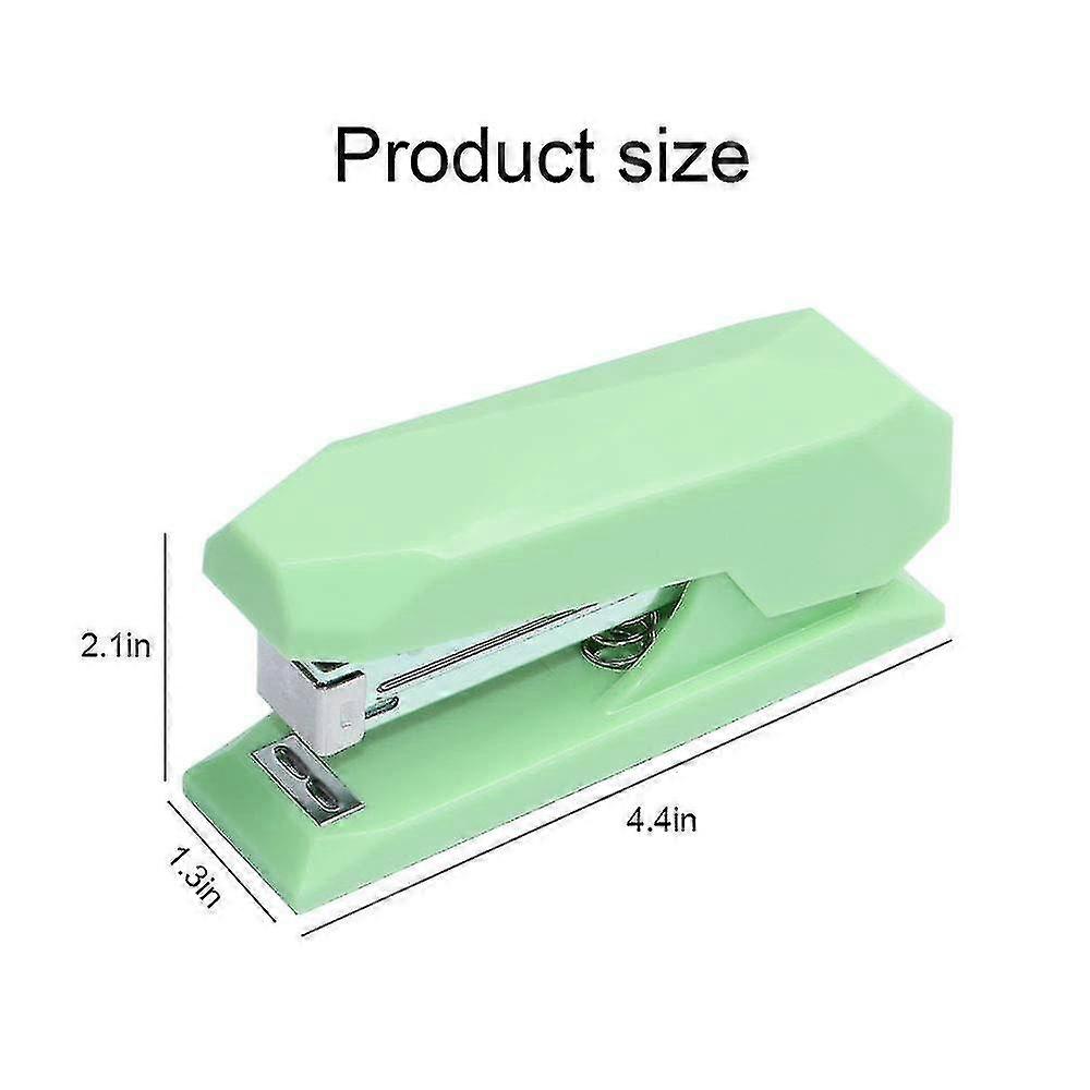 Yaju Power Saving Stapler With Non-slip Base Office Supplies For Schoolgirls And Students (green) (1pcs)