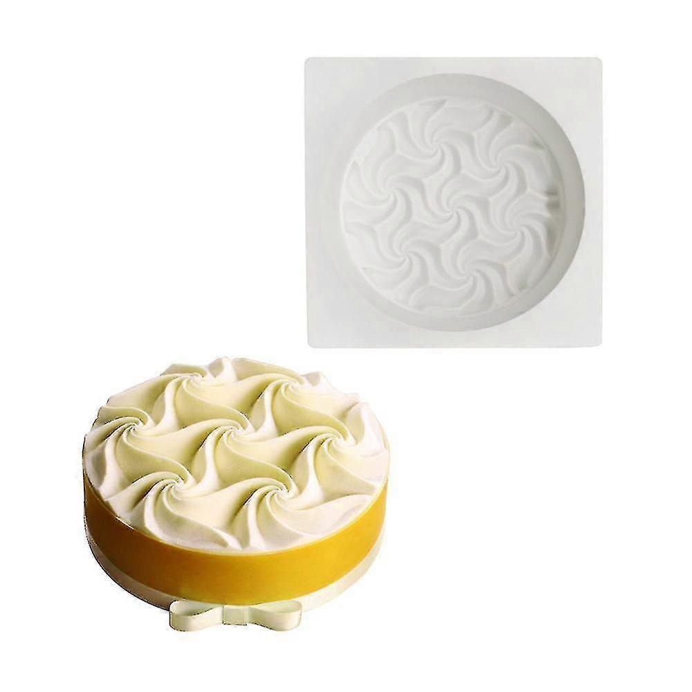 Three-dimensional Round Spiral Flower Mousse Cake Mold - 1pc