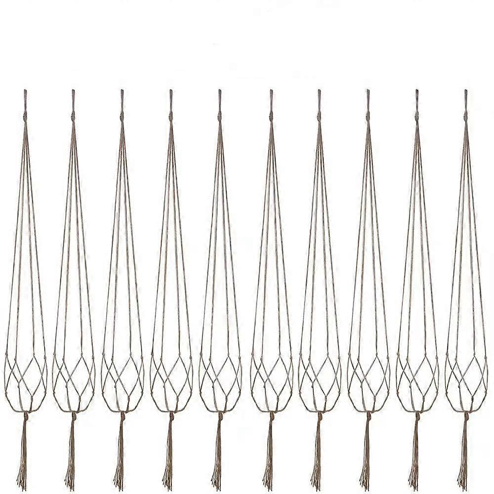 Växthängare, 6 stycken hängande planteringskruka blomkruka växthållare korg juterephållare för inomhus utomhus 105cm