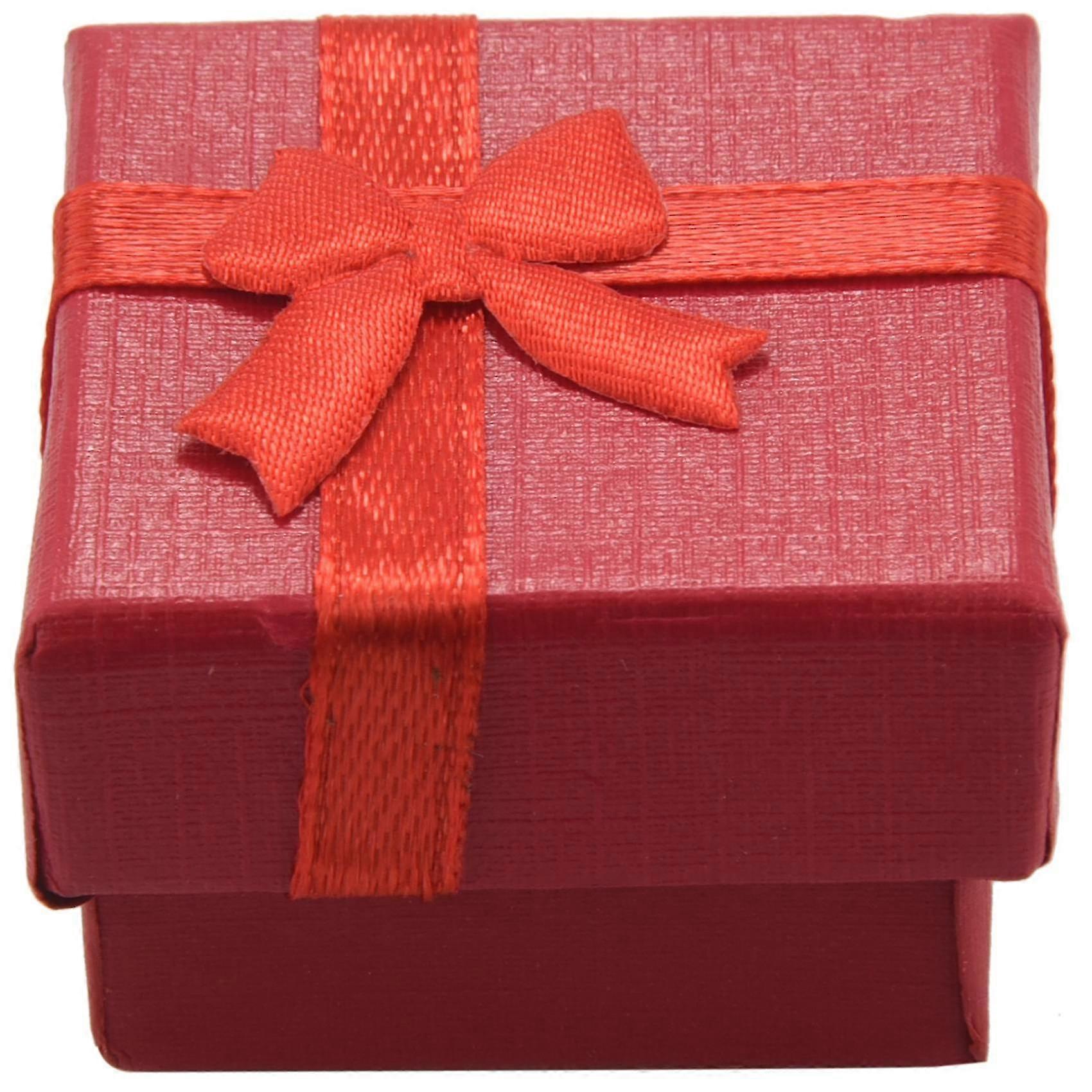 24 Pcs Ring Earring Jewelry Display Gift Box Bowknot Square Case Red