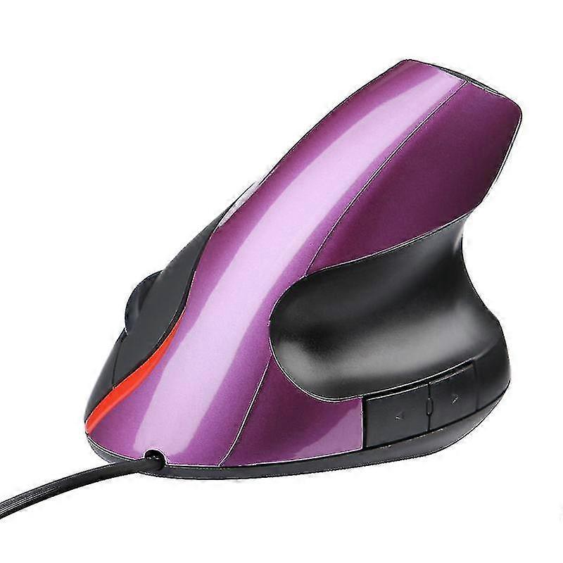 New Usb Wired Ergonomic Vertical Mouse Upright Wrist Mouse 5-button Optical Mouse (purple)