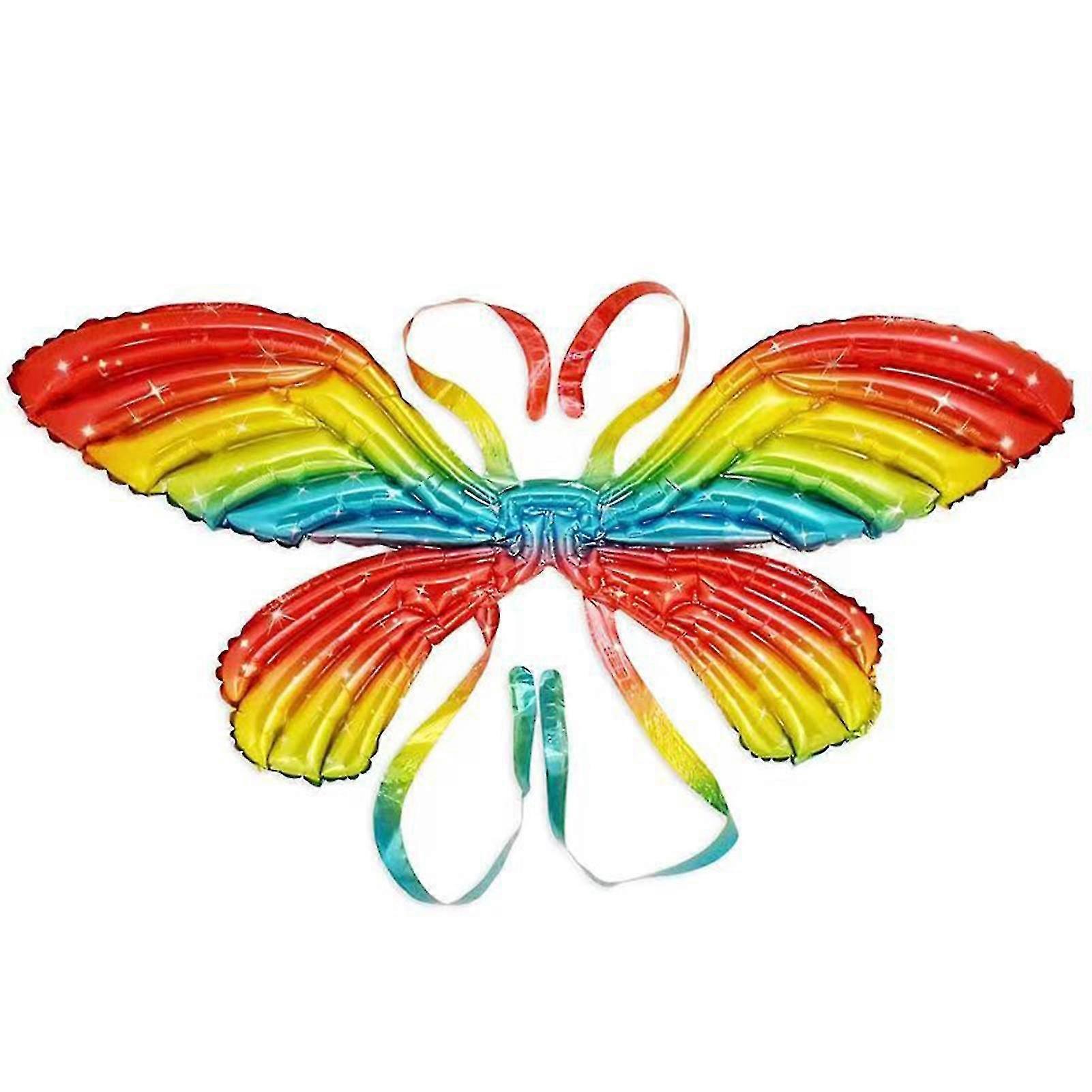 Fast Shipping Party Balloon Gradient Ramp Reutilizable Colorido Butterfly Wing Shape Kids Back Hanging Balloon Photography Prop Qinghai