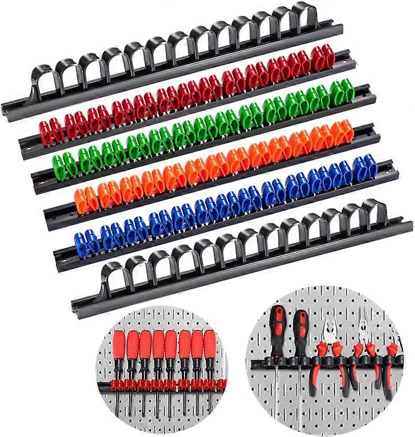 6pcsScrewdriver Holder, Screwdriver Storage, 35cm Bars for Wall Mounted Tool Holder
