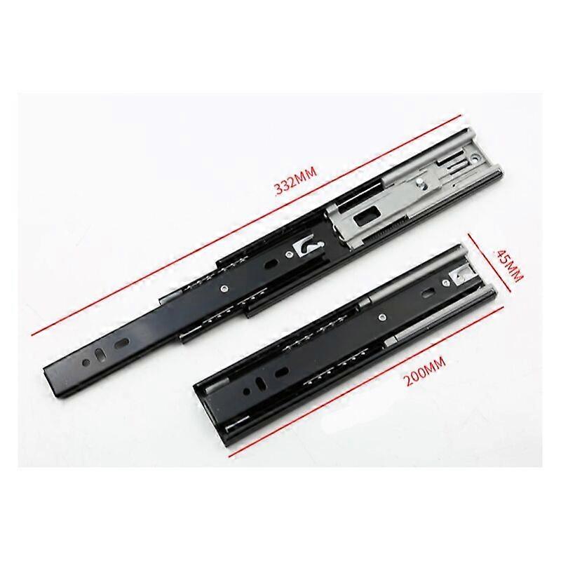 Drawer Slide With Shock Absorber Drawer Slide 45kg Load Capacity With Ball Bearing 200mm Full Extension, Side Mounted 1 Pair