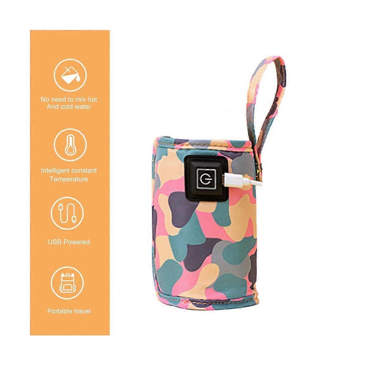 Universal USB Milk Water Warmer Travel Stroller Insulated Bag Portable Baby Nursing Heater Camoufla
