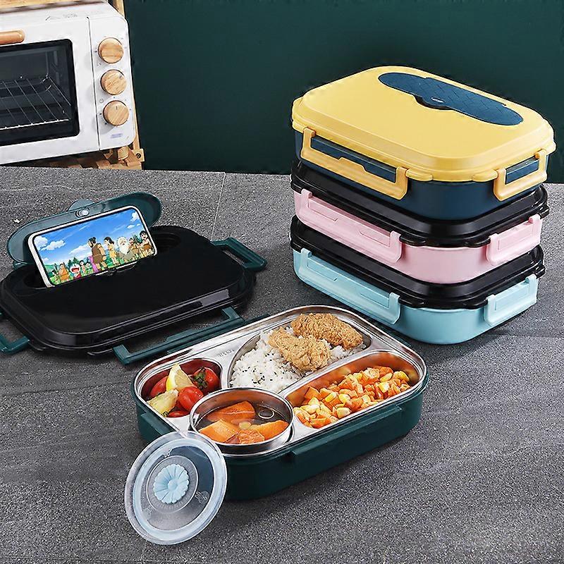 2 Layers Lunch Box Benton Box Large Capacity with Spoon Chopsticks Office Worker Kids Food Container Stainless Steel Tableware