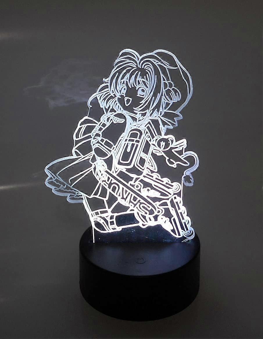 SBSG Card Captor Sakura Anime Roller Blade Laser Engraved 3D Effect Acrylic LED Desk Top Night Lamp