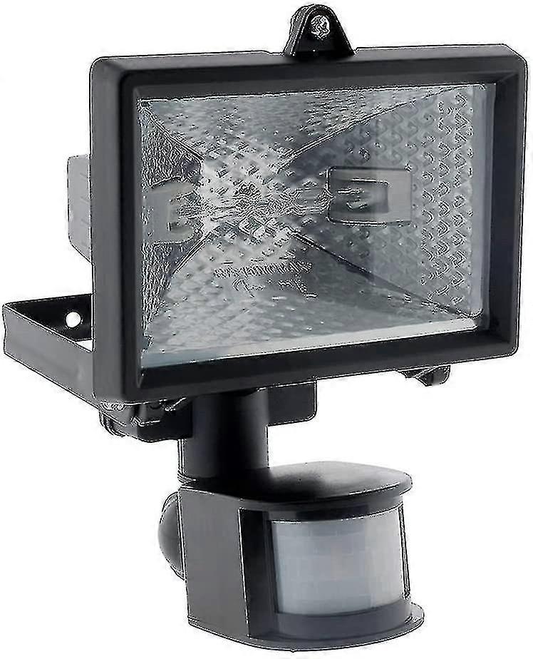 Halogen Floodlight Black With Detector - Ip44 Ce