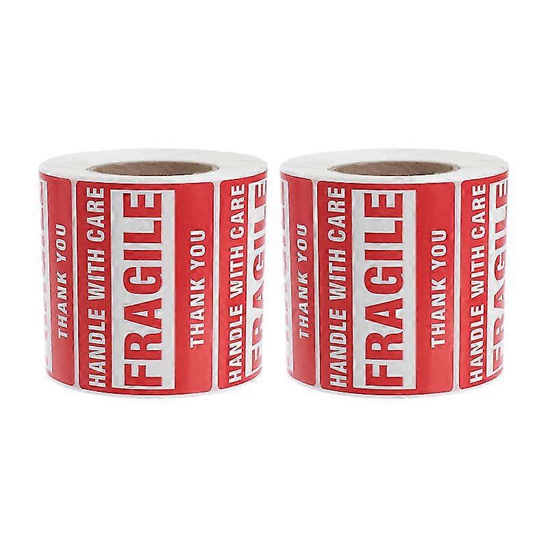 2 Rollen Fba Barcode Aufkleber Warnschild Selbstklebende Warnung Vorsicht Auffälligkeit Aufkleber (rot)