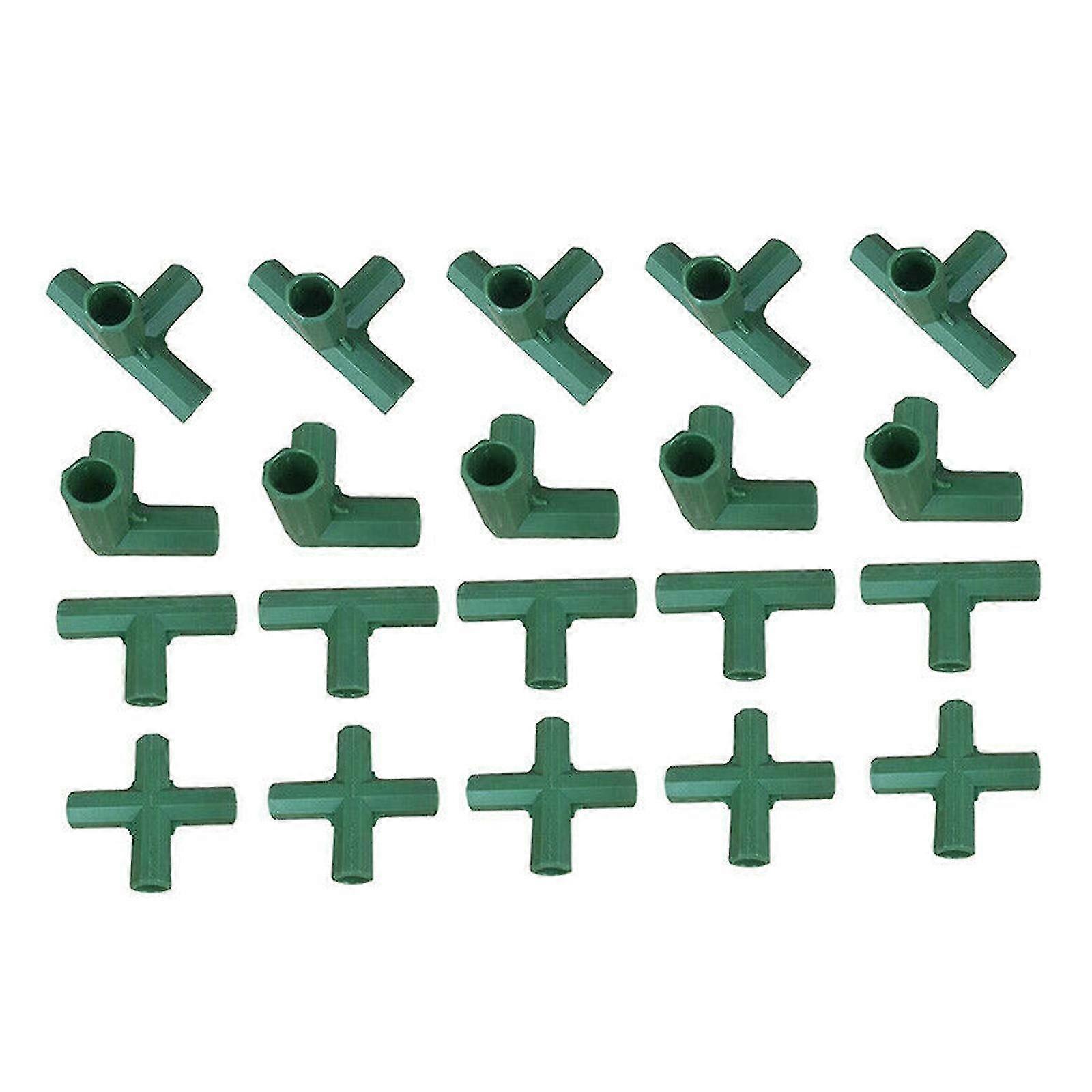 20pcs Green Plastic Greenhouse Frame Connectors