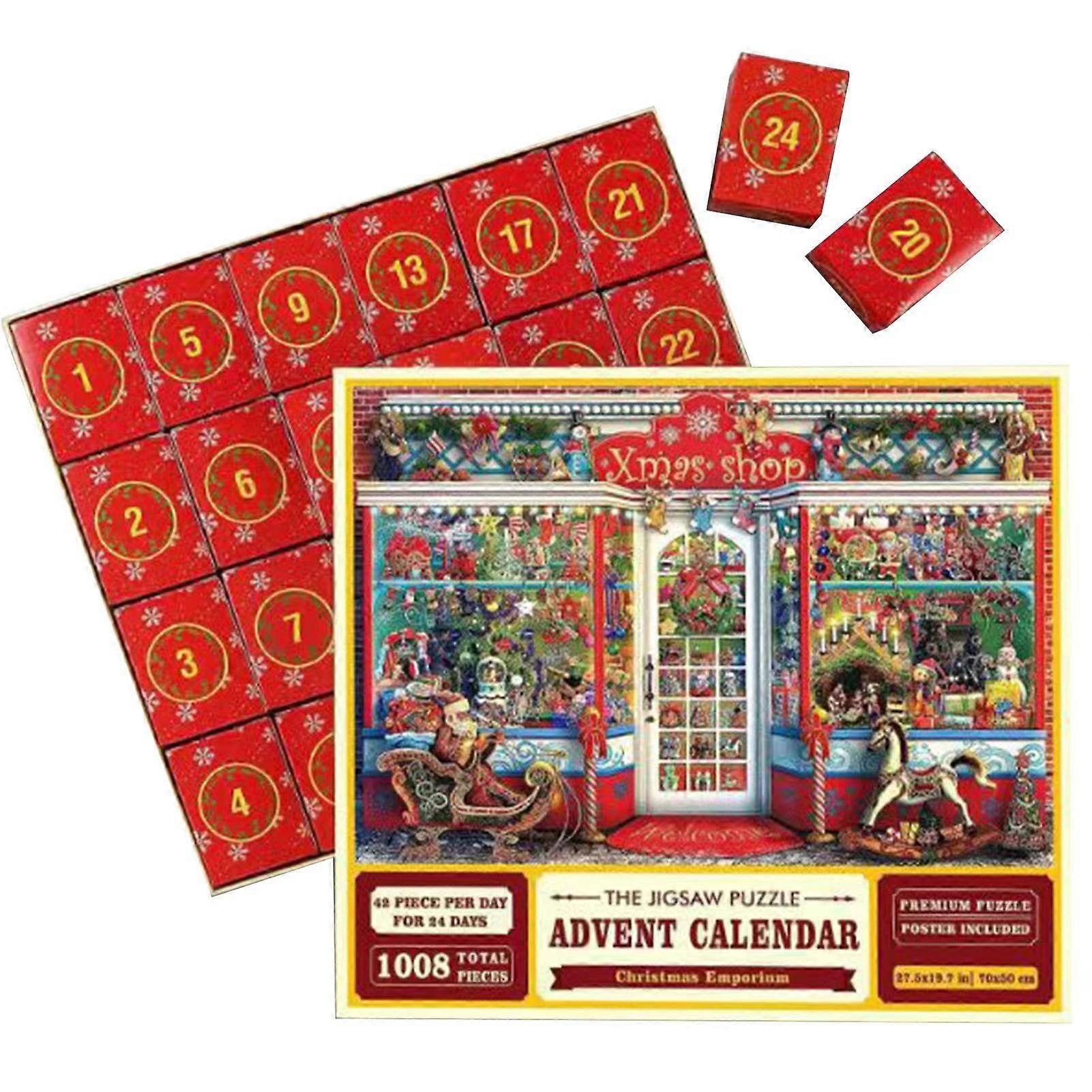 Bod Advent Calendar 2023 Christmas Jigsaw Puzzles-1008 Pieces Puzzles - 24 Boxes Adults and Kids Cou