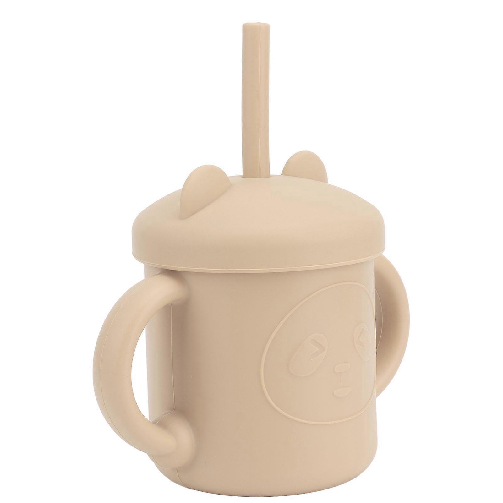 1 Pcs Silicone Sippy Cup Panda Pattern Baby Learning Training Cup Drop Resistant ~